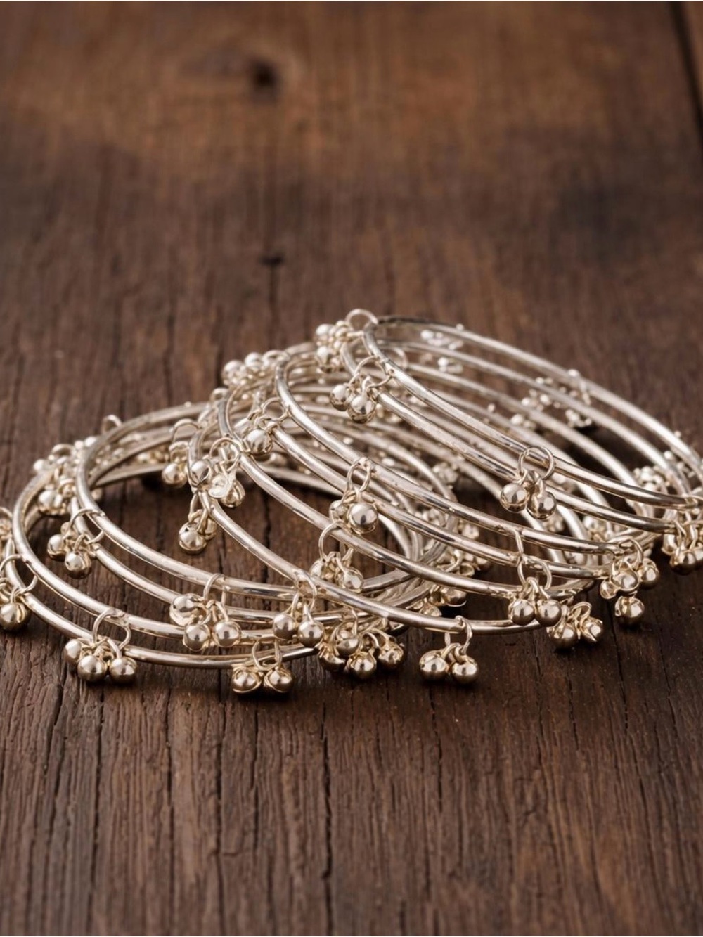 Silver Kashmiri bangles set of 8. NIB
